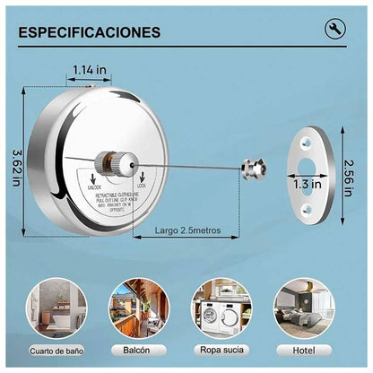 🧺 Cuerda Mágica Retráctil – Tendedero Compacto que Desaparece