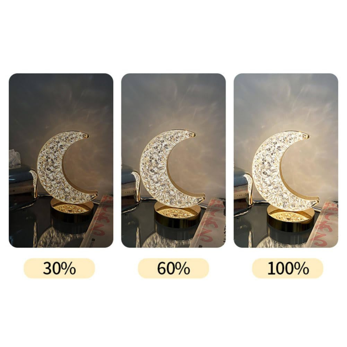 Lampara Luna de Cristal con Luces LED