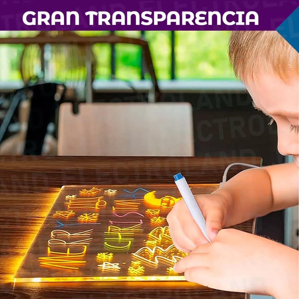 Pizarra Acrílica LED de Borrado en Seco +7 Colores