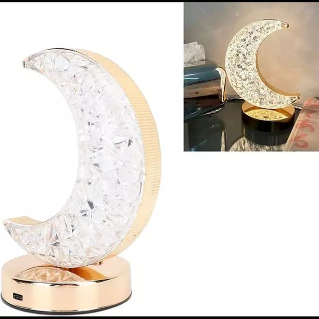 Lampara Luna de Cristal con Luces LED