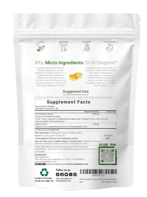 Aceite De Orégano 6000 Mg 60 capsulas