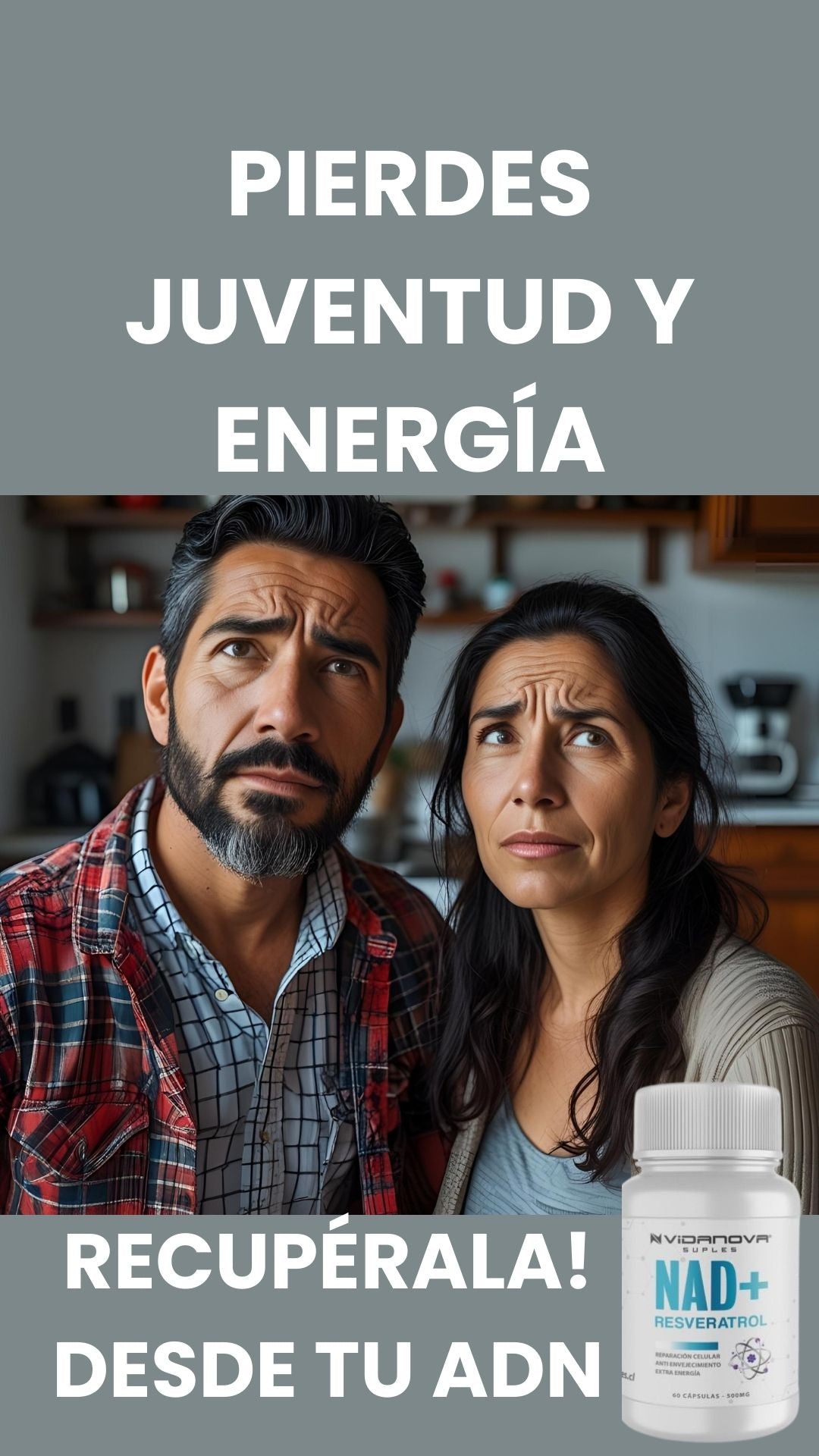 🧬 Recupera tu energía y juventud celular con NAD+ Resveratrol™