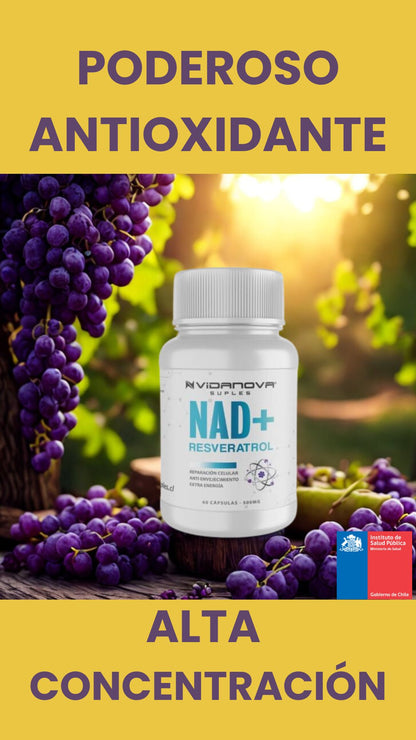 🧬 Recupera tu energía y juventud celular con NAD+ Resveratrol™