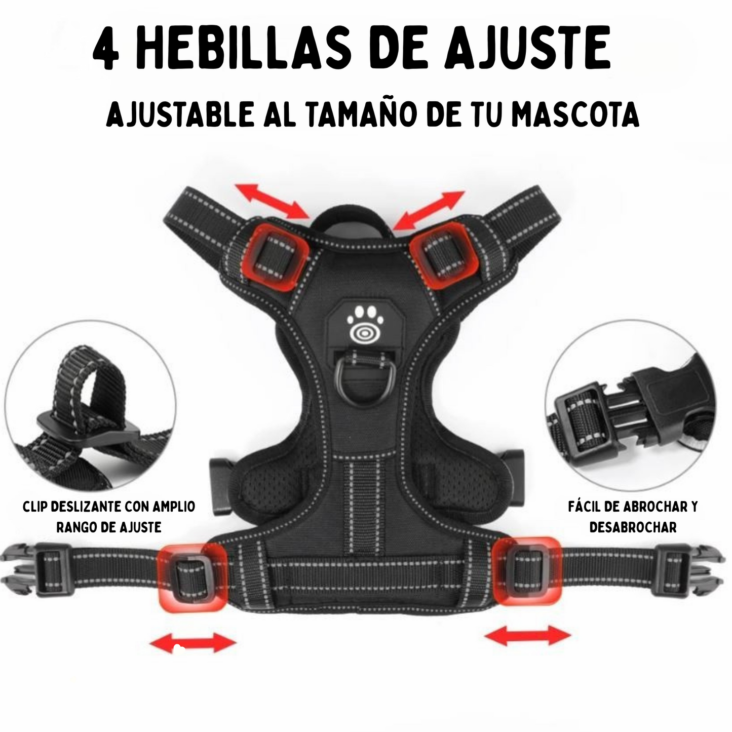 🐕 Arnés LED Antitirones Ergonómico