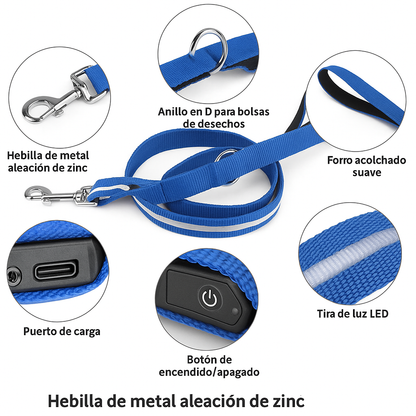 🐾 Correa LED – Seguridad y Estilo en Cada Paseo