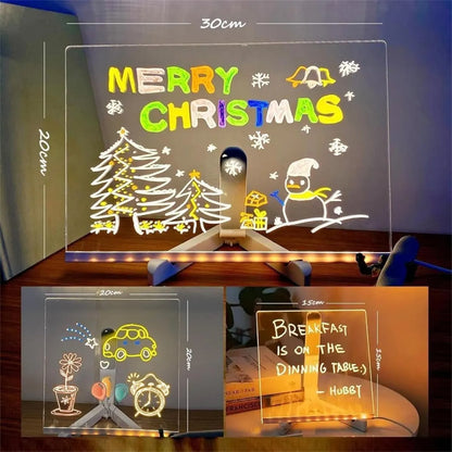 Pizarra Acrílica LED de Borrado en Seco +7 Colores