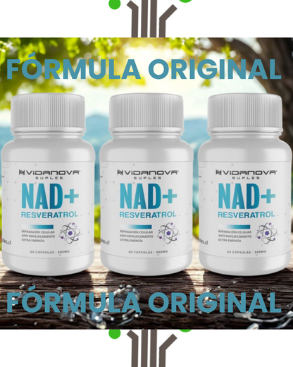 🧬 Recupera tu energía y juventud celular con NAD+ Resveratrol™