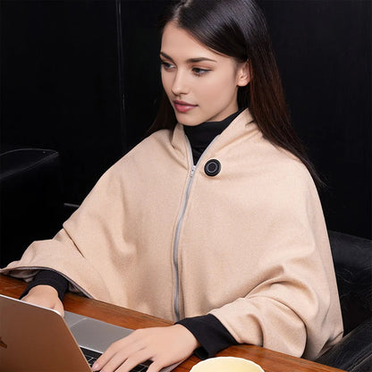 MANTA PONCHO TÉRMICO USB — Tu calor instantáneo, portátil y sin cables engorrosos.